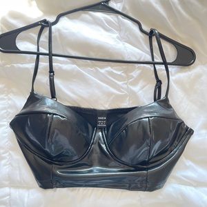 FAUX Leather Crop Top